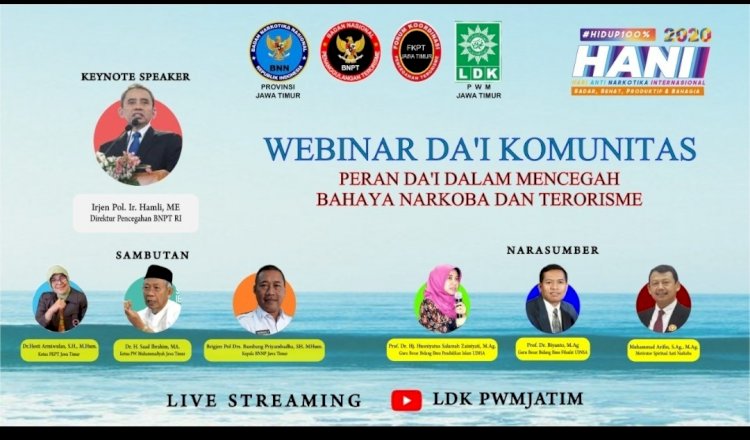 LDK Muhammadiyah Jatim Gelar Webinar dengan BNPT dan BNN, Dorong Peran Aktif Dai Cegah Terorisme