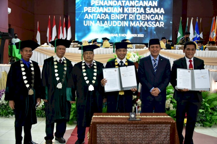 Kepala BNPT RI Ajak Mahasiswa UIN Alauddin Makasar Apresiasi  Perjuangan Pendahulu Bangsa Dengan Menjaga Persatuan Republik Indonesia